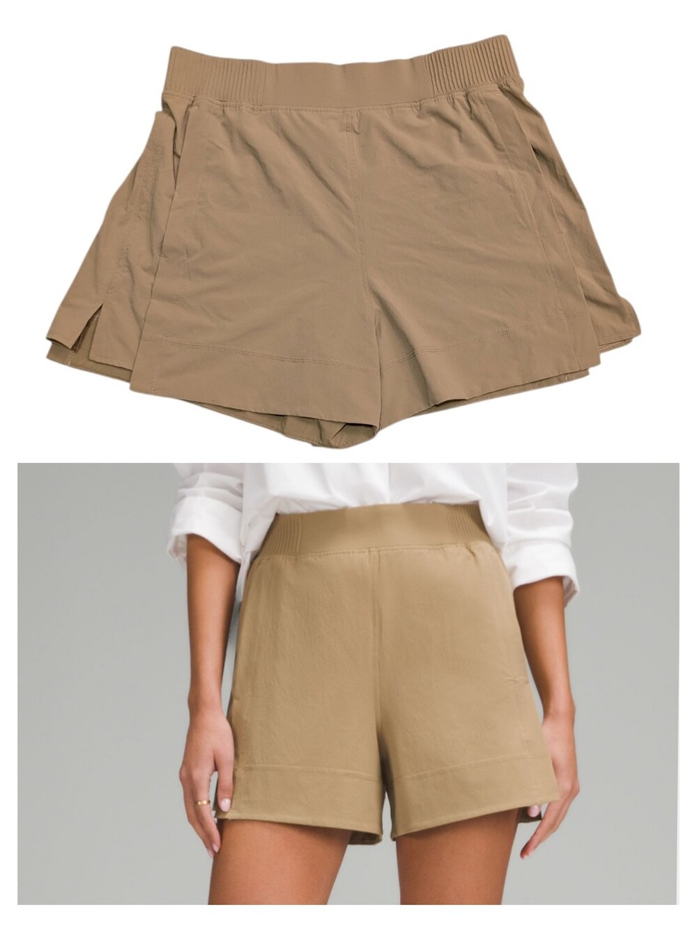 Lululemon Stretch Woven Relaxed-Fit High-Rise Short 4" Filbert Tan Size Large